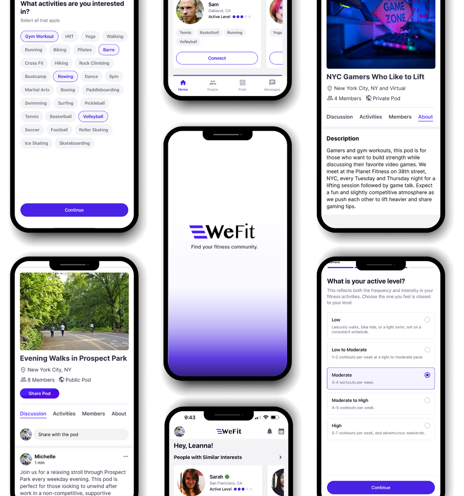 WeFit App Screenshots